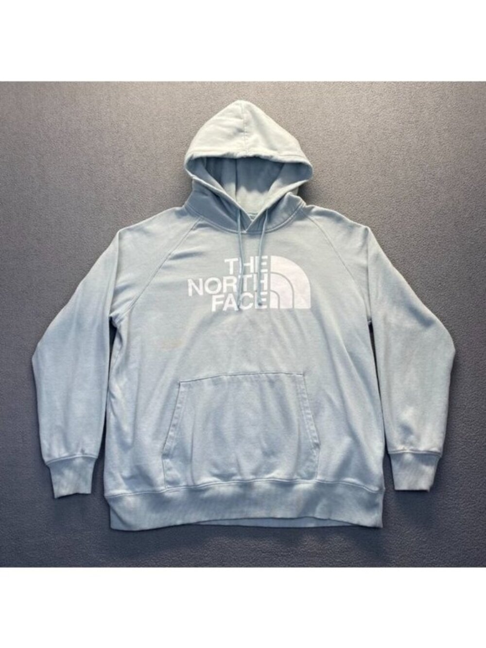 The North Face Hoodie Sweatshirt Blue Graphic Logo Outdoor Size Large Women's